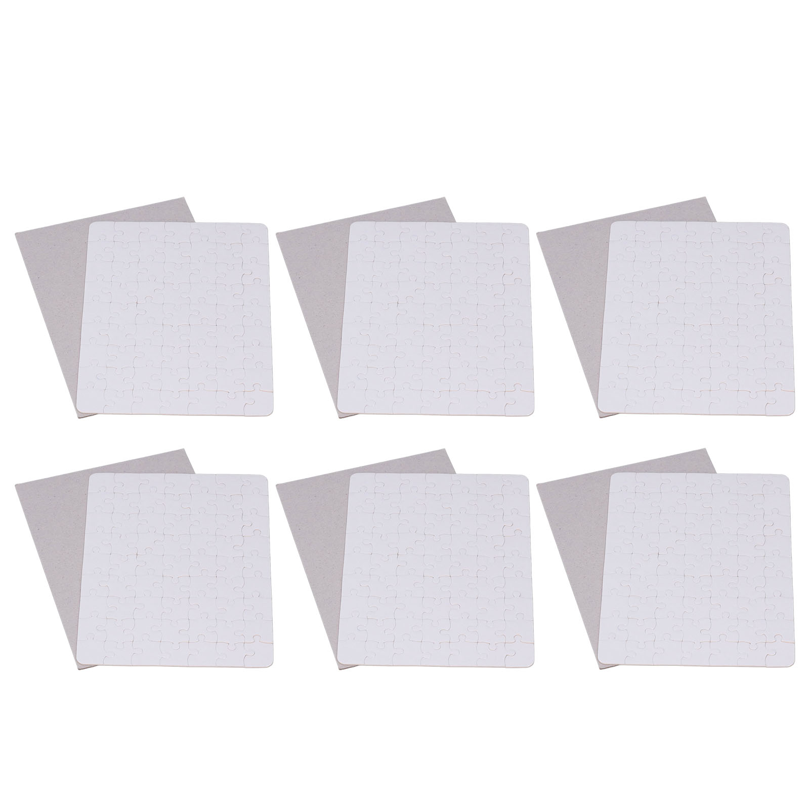 6 セットのブランクパズル 13x18cm ホワイト組み立て - Puzzle Blank White のレビューと価格